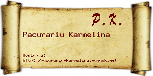 Pacurariu Karmelina névjegykártya